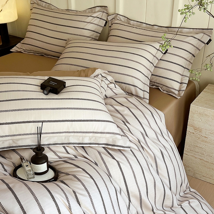 91家纺网 家纺一手货源 找家纺 悦织湾家纺 2025爆款上新【全棉60S长绒棉】100%全棉60S长绒棉四件套纯棉印花床上用品34件套轻奢北欧公主风 格蒂斯-咖