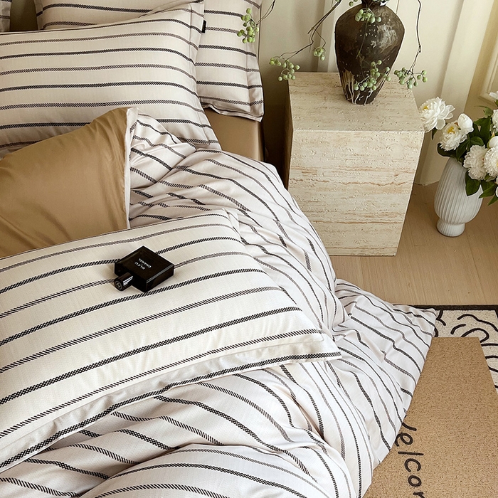 91家纺网 家纺一手货源 找家纺 悦织湾家纺 2025爆款上新【全棉60S长绒棉】100%全棉60S长绒棉四件套纯棉印花床上用品34件套轻奢北欧公主风 格蒂斯-咖