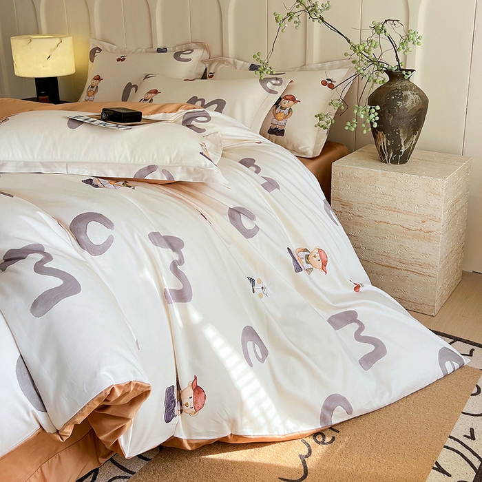 91家纺网 家纺一手货源 找家纺 悦织湾家纺 2025爆款上新【全棉60S长绒棉】100%全棉60S长绒棉四件套纯棉印花床上用品34件套轻奢北欧公主风 卡布奇诺-米