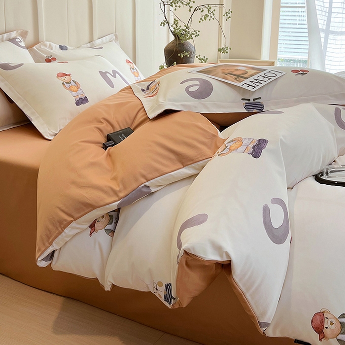 91家纺网 家纺一手货源 找家纺 悦织湾家纺 2025爆款上新【全棉60S长绒棉】100%全棉60S长绒棉四件套纯棉印花床上用品34件套轻奢北欧公主风 卡布奇诺-米