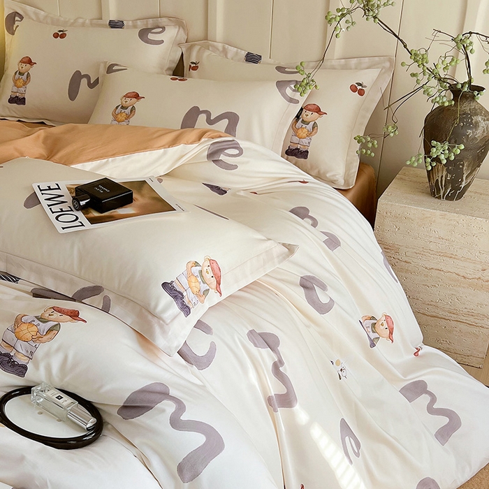 91家纺网 家纺一手货源 找家纺 悦织湾家纺 2025爆款上新【全棉60S长绒棉】100%全棉60S长绒棉四件套纯棉印花床上用品34件套轻奢北欧公主风 卡布奇诺-米