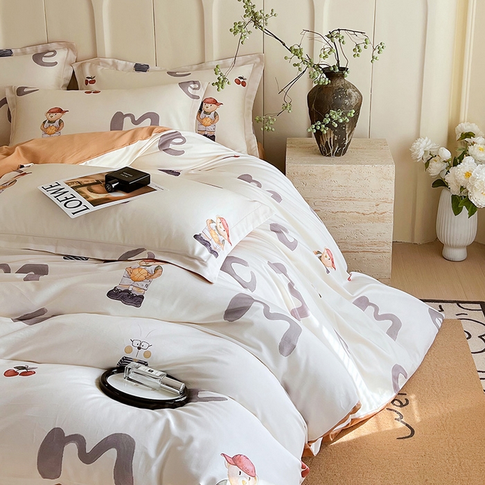 91家纺网 家纺一手货源 找家纺 悦织湾家纺 2025爆款上新【全棉60S长绒棉】100%全棉60S长绒棉四件套纯棉印花床上用品34件套轻奢北欧公主风 卡布奇诺-米