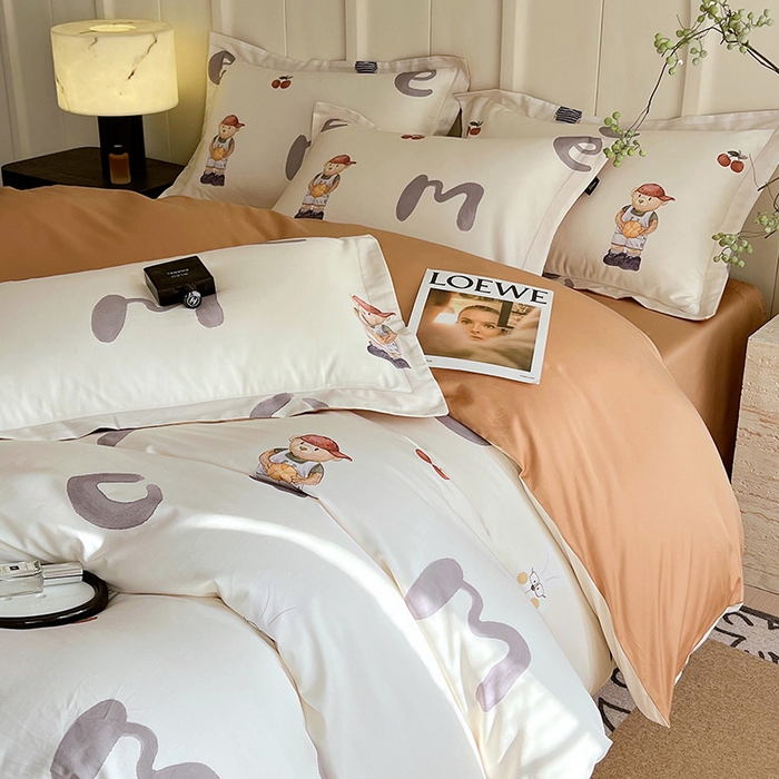 91家纺网 家纺一手货源 找家纺 悦织湾家纺 2025爆款上新【全棉60S长绒棉】100%全棉60S长绒棉四件套纯棉印花床上用品34件套轻奢北欧公主风 卡布奇诺-米