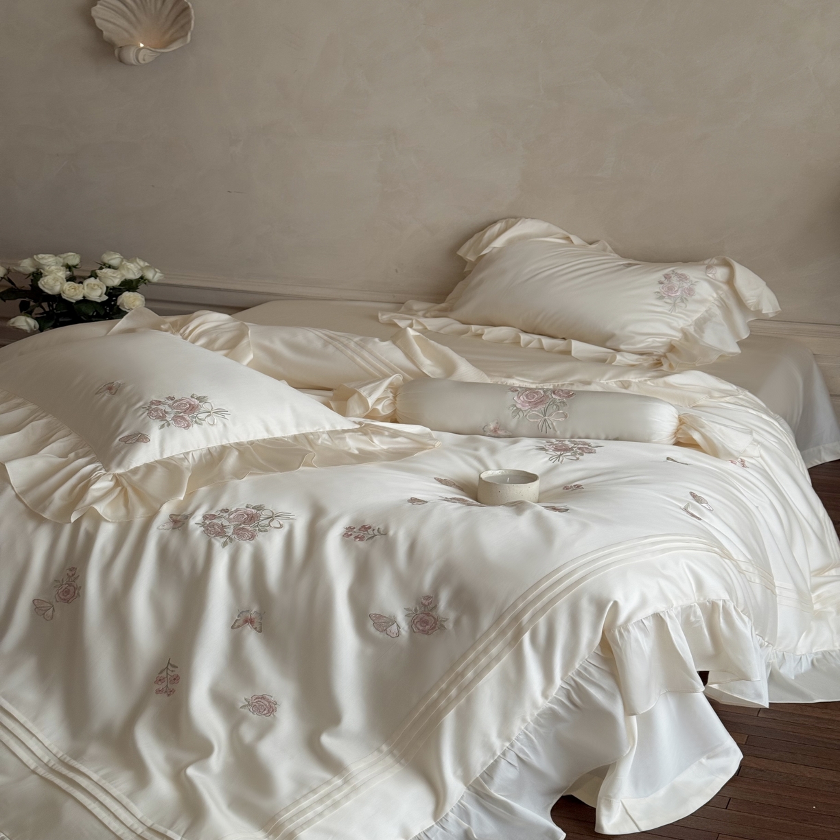 91家纺网 家纺一手货源 找家纺 （总）MIU缪家居 2025新款亲肤舒适100支全棉纯棉四件套-花溪