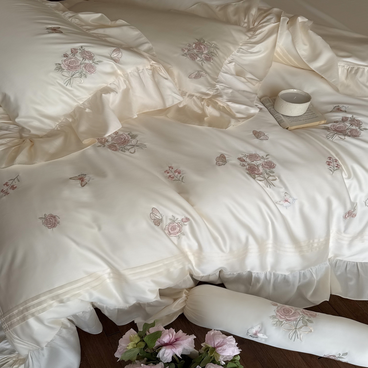 91家纺网 家纺一手货源 找家纺 （总）MIU缪家居 2025新款亲肤舒适100支全棉纯棉四件套-花溪