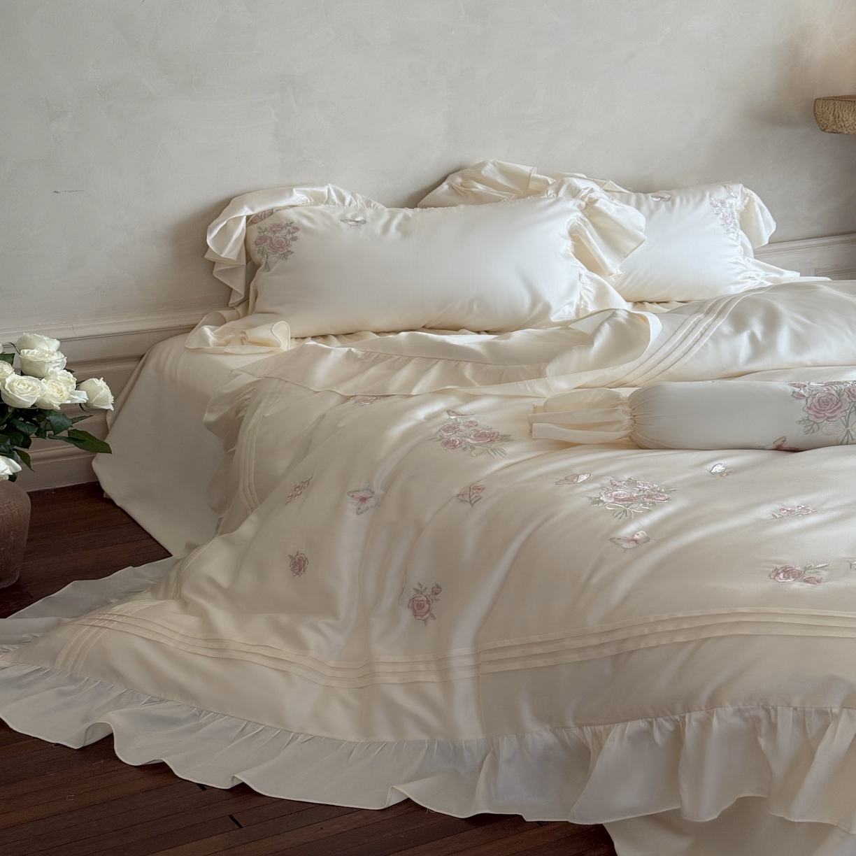 91家纺网 家纺一手货源 找家纺 （总）MIU缪家居 2025新款亲肤舒适100支全棉纯棉四件套-花溪