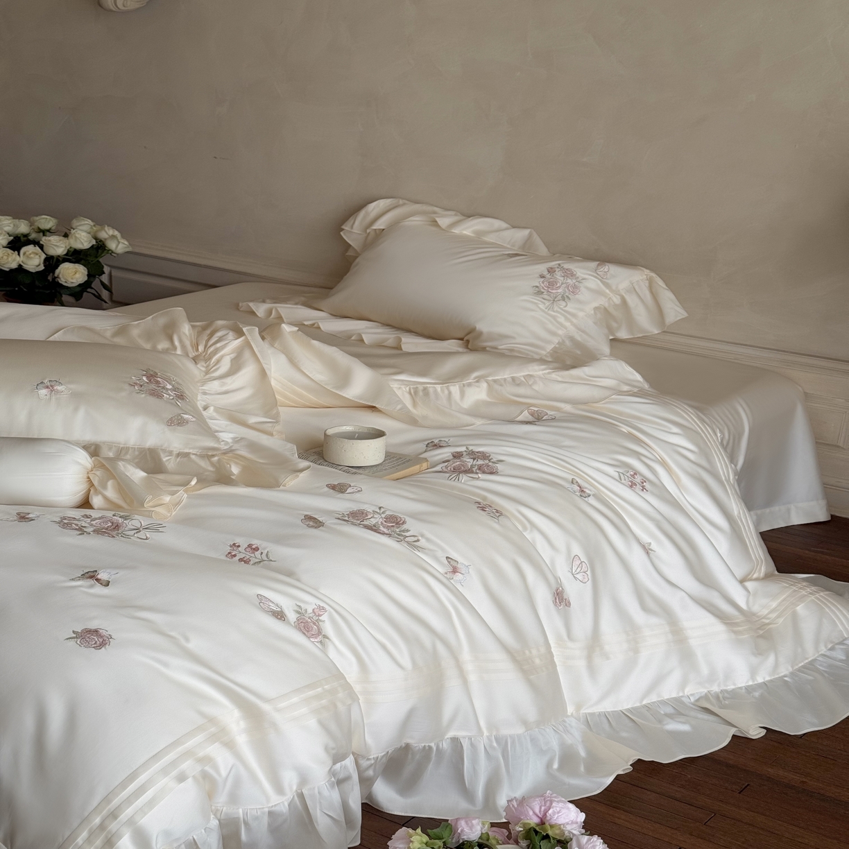 91家纺网 家纺一手货源 找家纺 （总）MIU缪家居 2025新款亲肤舒适100支全棉纯棉四件套-花溪