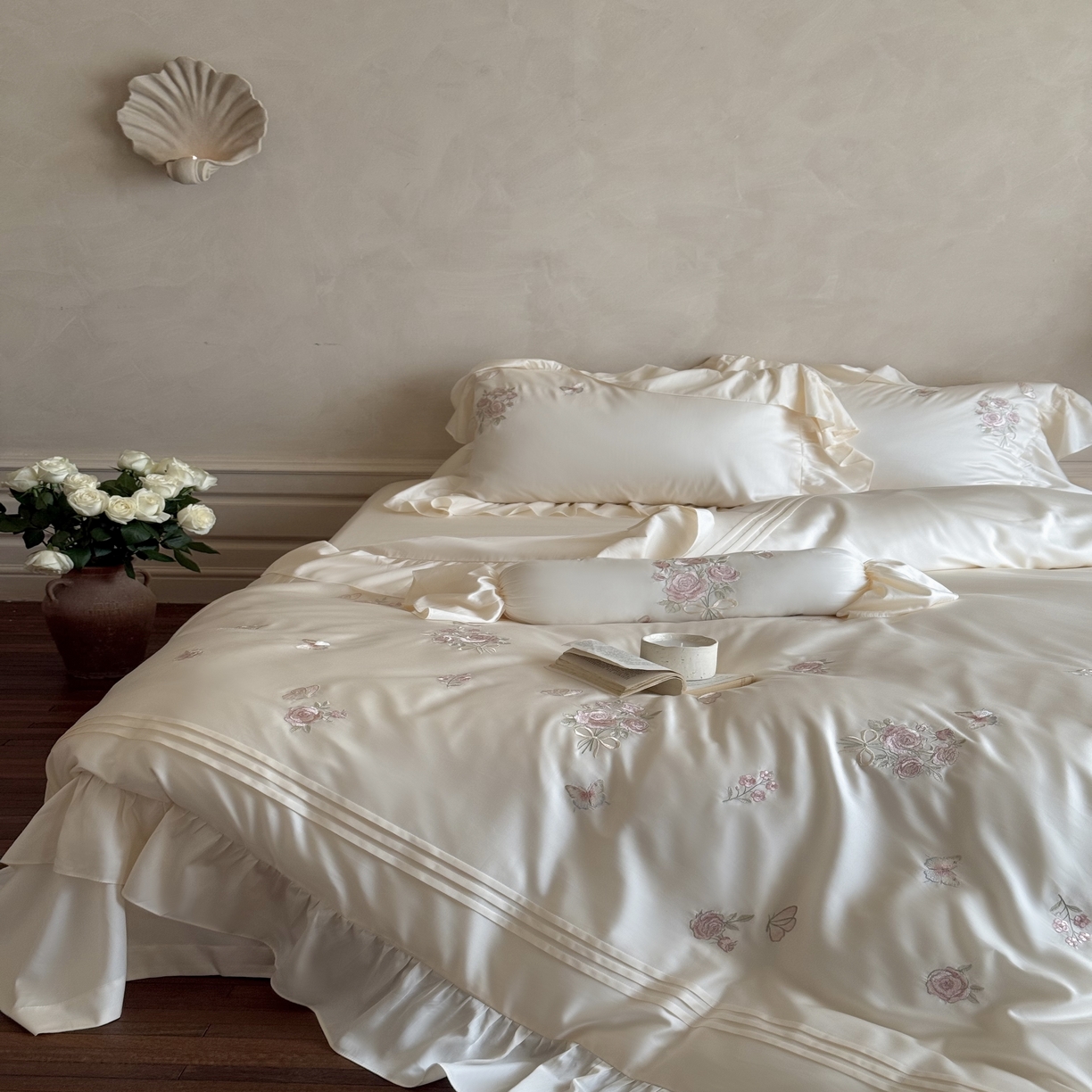 91家纺网 家纺一手货源 找家纺 （总）MIU缪家居 2025新款亲肤舒适100支全棉纯棉四件套-花溪