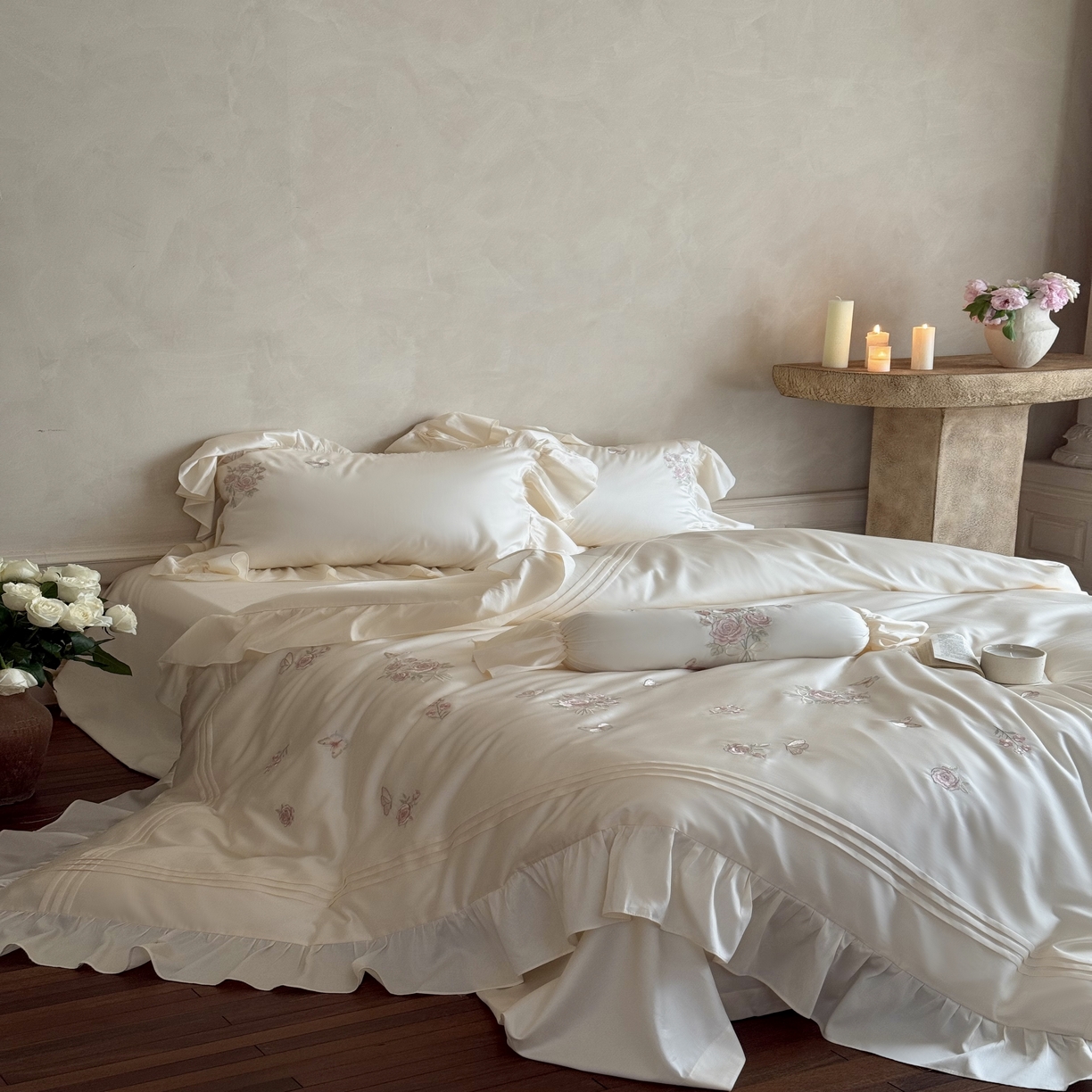 91家纺网 家纺一手货源 找家纺 （总）MIU缪家居 2025新款亲肤舒适100支全棉纯棉四件套-花溪