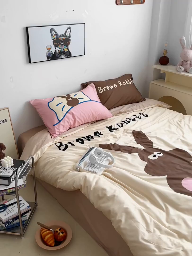 91家纺网 家纺一手货源 找家纺 （总）柚可家居 2024定版数码印花卡通40全棉四件套