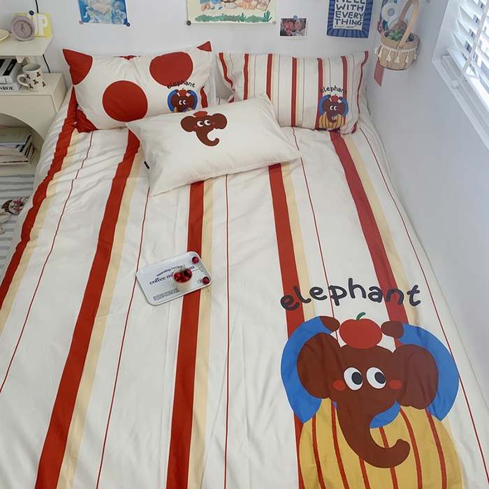 91家纺网 家纺一手货源 找家纺 柚可家居 2024定版数码印花卡通40全棉四件套 实拍图-ele象