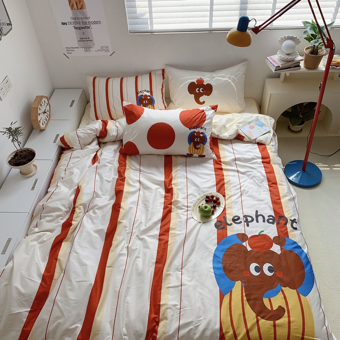 柚可家居 2024定版数码印花卡通40全棉四件套 ele象