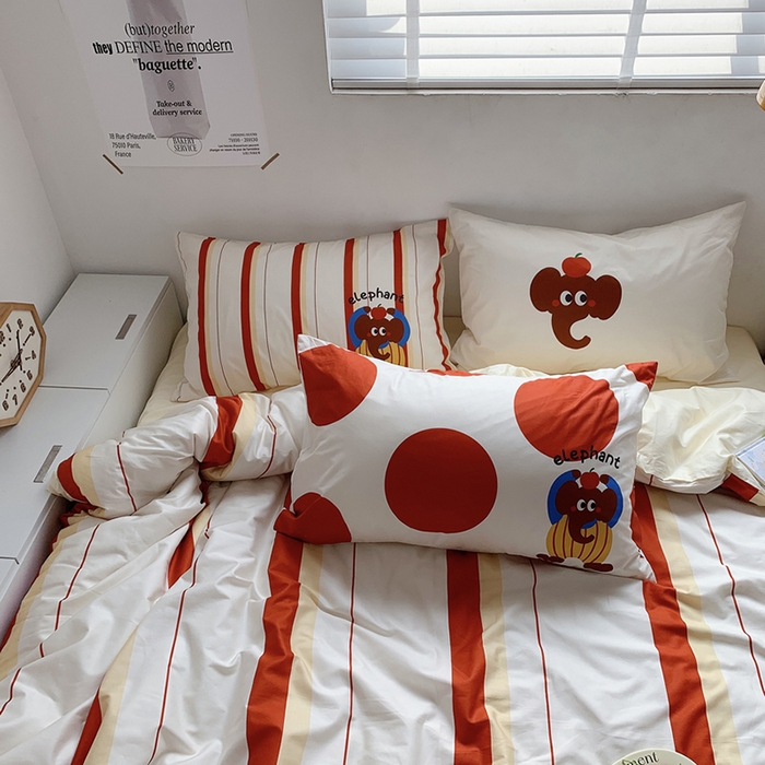 91家纺网 家纺一手货源 找家纺 柚可家居 2024定版数码印花卡通40全棉四件套 ele象