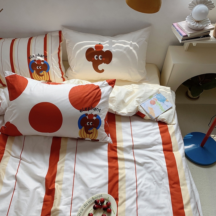 91家纺网 家纺一手货源 找家纺 柚可家居 2024定版数码印花卡通40全棉四件套 ele象