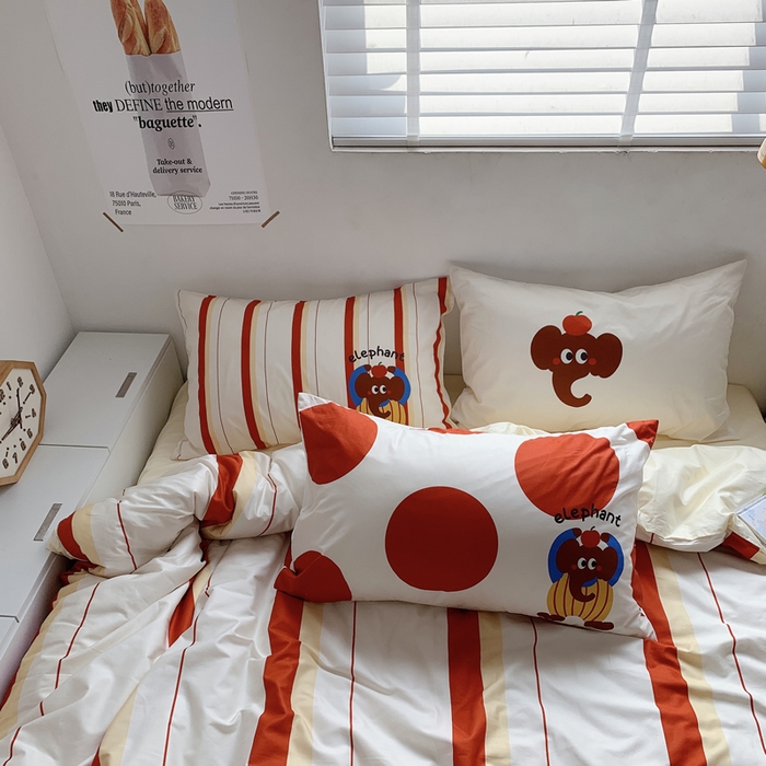 91家纺网 家纺一手货源 找家纺 柚可家居 2024定版数码印花卡通40全棉四件套 ele象