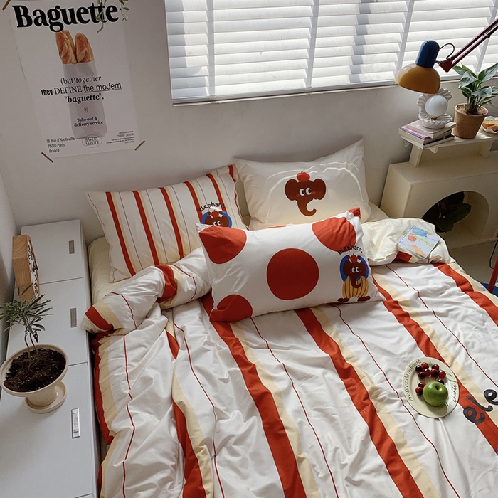 91家纺网 家纺一手货源 找家纺 柚可家居 2024定版数码印花卡通40全棉四件套 ele象