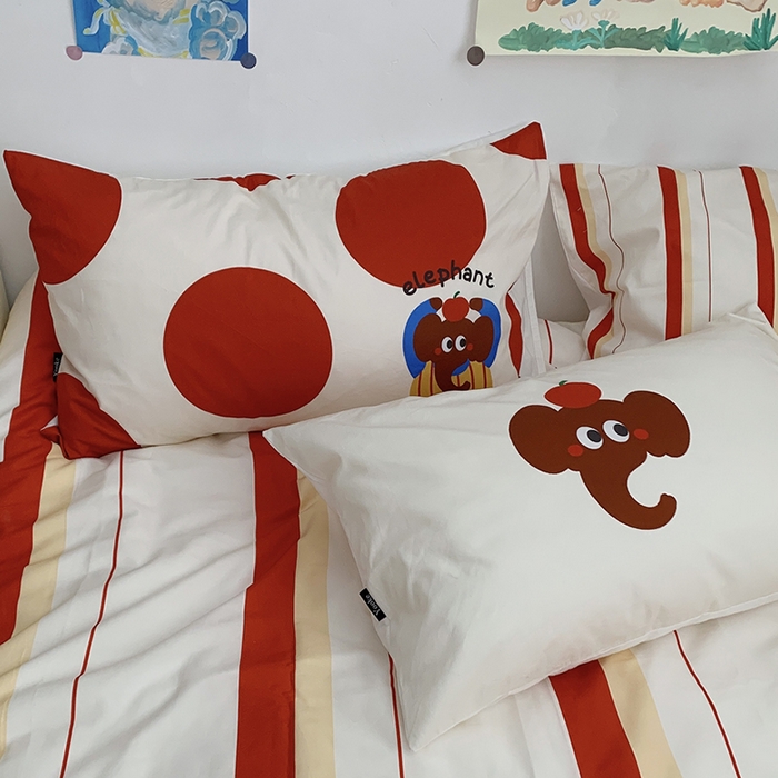 91家纺网 家纺一手货源 找家纺 柚可家居 2024定版数码印花卡通40全棉四件套 实拍图-ele象