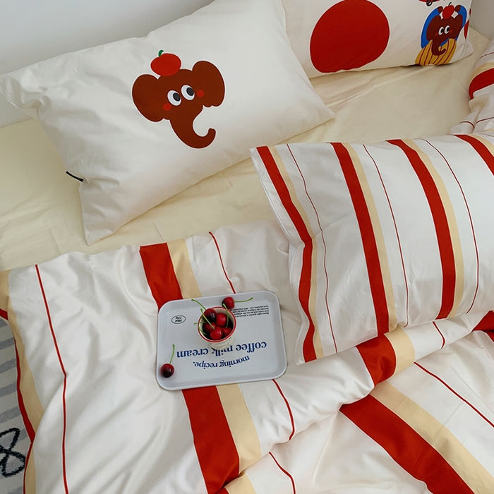 91家纺网 家纺一手货源 找家纺 柚可家居 2024定版数码印花卡通40全棉四件套 实拍图-ele象