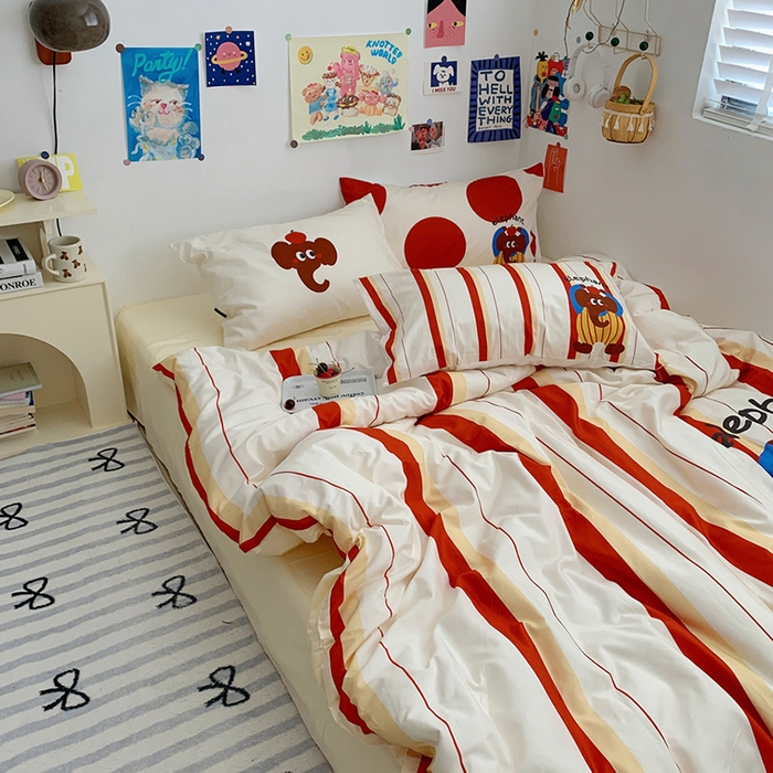 91家纺网 家纺一手货源 找家纺 柚可家居 2024定版数码印花卡通40全棉四件套 实拍图-ele象