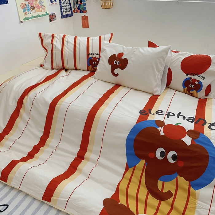 91家纺网 家纺一手货源 找家纺 柚可家居 2024定版数码印花卡通40全棉四件套 实拍图-ele象