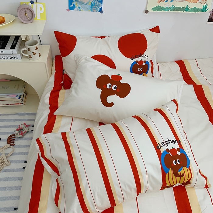 91家纺网 家纺一手货源 找家纺 柚可家居 2024定版数码印花卡通40全棉四件套 实拍图-ele象