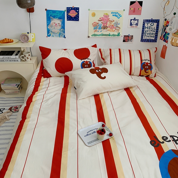 91家纺网 家纺一手货源 找家纺 柚可家居 2024定版数码印花卡通40全棉四件套 实拍图-ele象