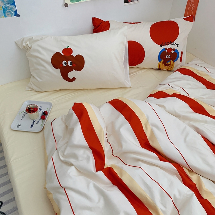 91家纺网 家纺一手货源 找家纺 柚可家居 2024定版数码印花卡通40全棉四件套 实拍图-ele象