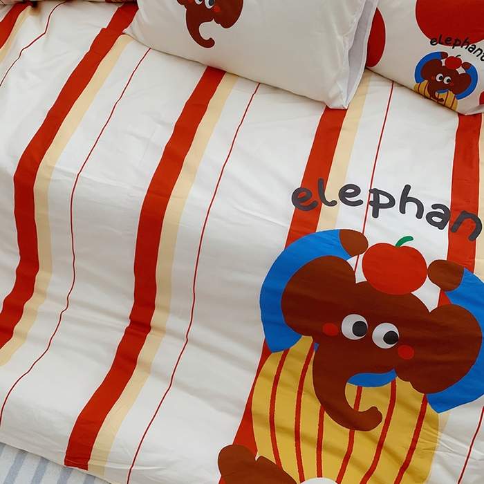 91家纺网 家纺一手货源 找家纺 柚可家居 2024定版数码印花卡通40全棉四件套 实拍图-ele象