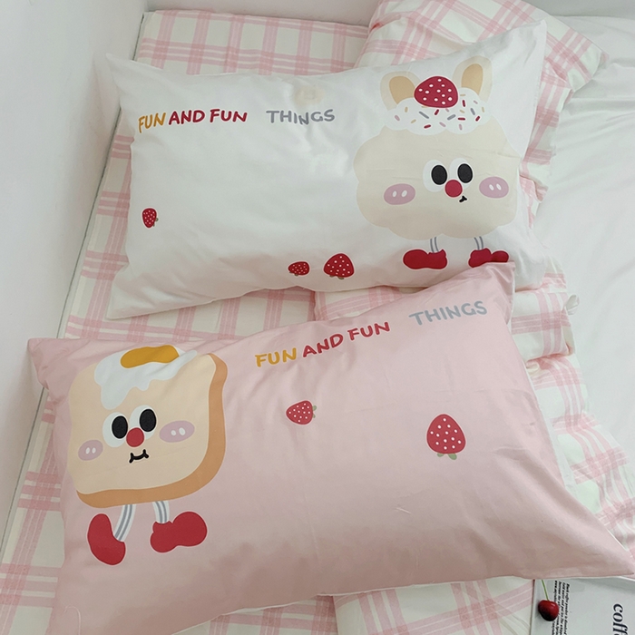 91家纺网 家纺一手货源 找家纺 柚可家居 2024定版数码印花卡通40全棉四件套 实拍图-草莓芝士