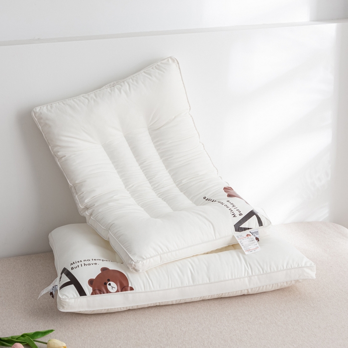 金牛2025新款a类卡通小熊全棉枕头亲子枕头枕芯小熊护颈枕 40×60cm学生枕