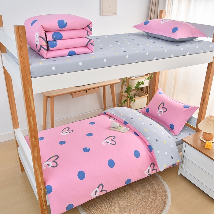 91家纺网 家纺一手货源 找家纺 乐旗家纺 2024新款13372小清新床单款-床笠款-三件套-六件套 字母甜心