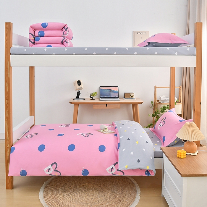 91家纺网 家纺一手货源 找家纺 乐旗家纺 2024新款13372小清新床单款-床笠款-三件套-六件套 字母甜心