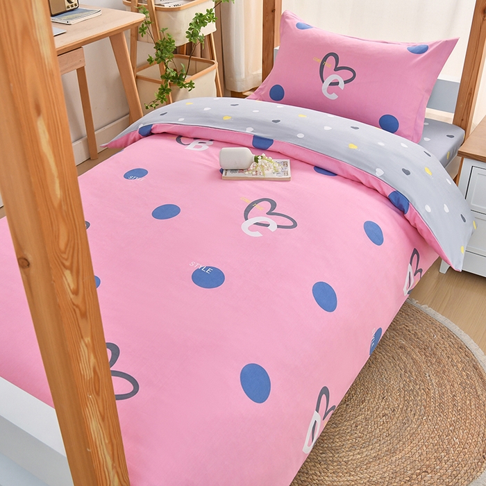 91家纺网 家纺一手货源 找家纺 乐旗家纺 2024新款13372小清新床单款-床笠款-三件套-六件套 字母甜心