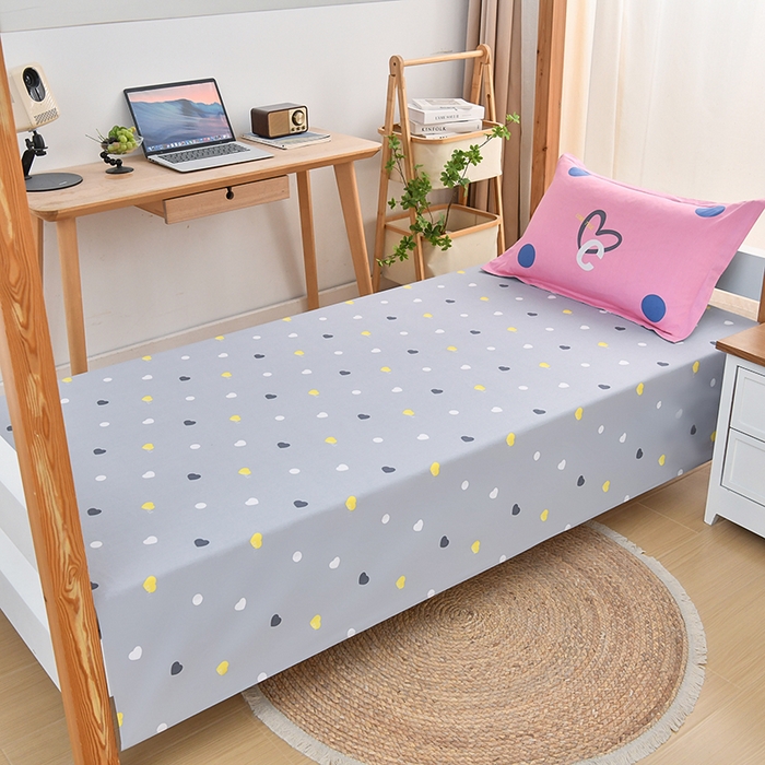 91家纺网 家纺一手货源 找家纺 乐旗家纺 2024新款13372小清新床单款-床笠款-三件套-六件套 字母甜心