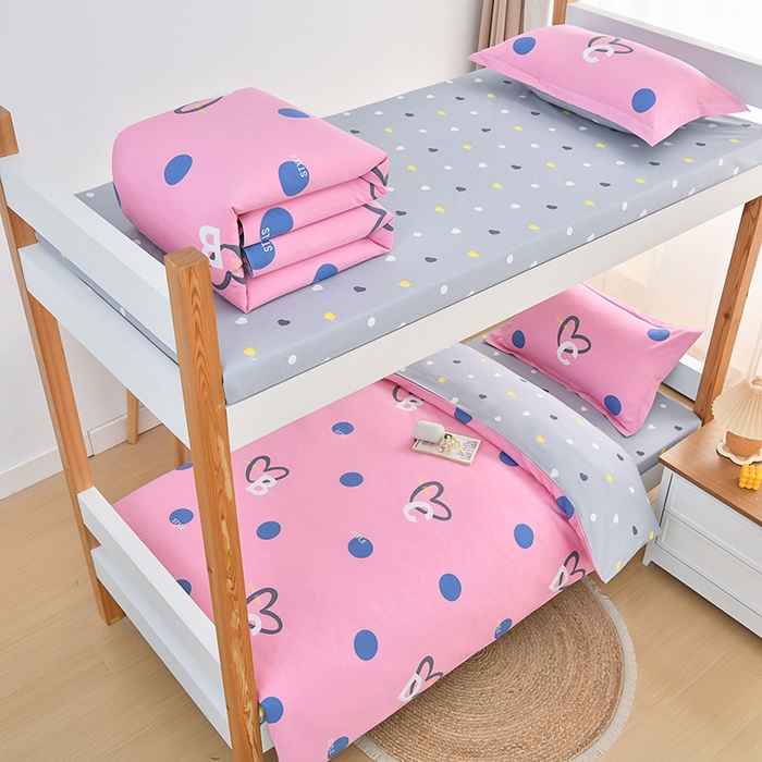 91家纺网 家纺一手货源 找家纺 乐旗家纺 2024新款13372小清新床单款-床笠款-三件套-六件套 字母甜心