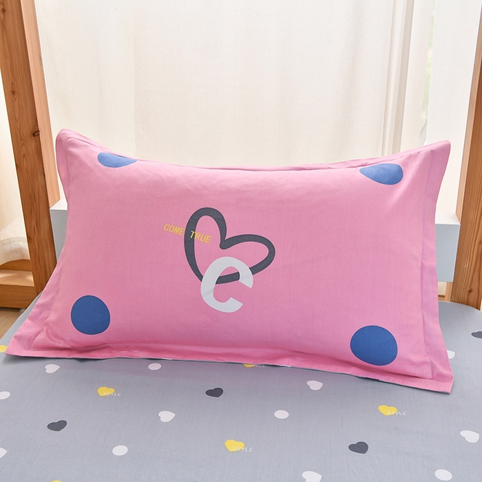 91家纺网 家纺一手货源 找家纺 乐旗家纺 2024新款13372小清新床单款-床笠款-三件套-六件套 字母甜心