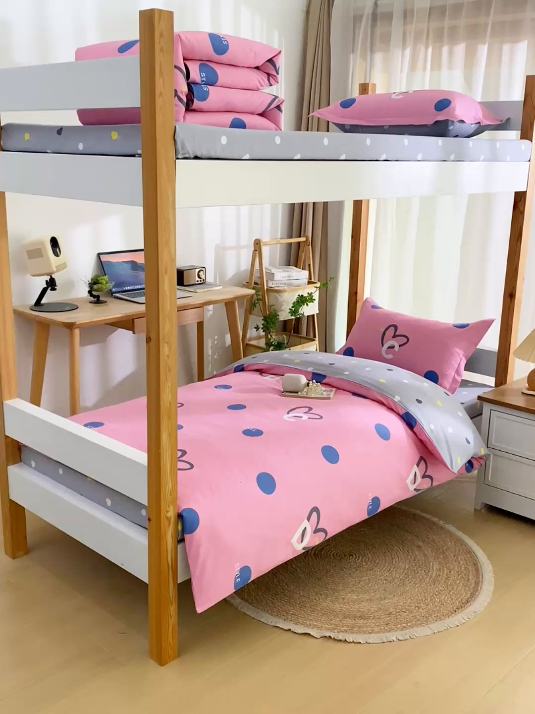 91家纺网 家纺一手货源 找家纺 乐旗家纺 2024新款13372小清新床单款-床笠款-三件套-六件套 字母甜心