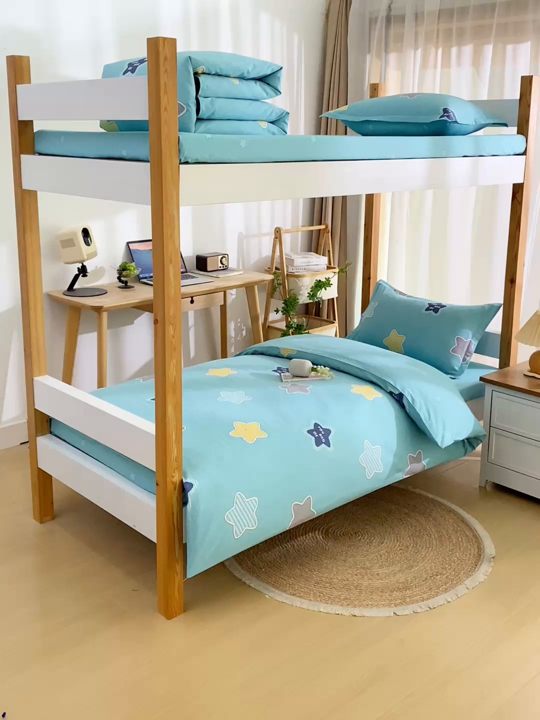 91家纺网 家纺一手货源 找家纺 乐旗家纺 2024新款13372小清新床单款-床笠款-三件套-六件套 星空