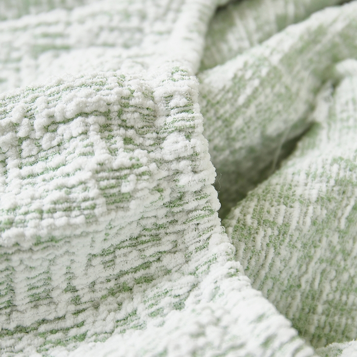 91家纺网 家纺一手货源 找家纺 丝绮鹿 2025新款竹节雪尼尔小扶手椅套 竹节雪尼尔-薄荷绿