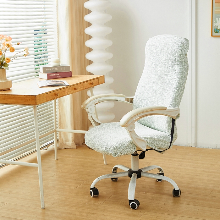 91家纺网 家纺一手货源 找家纺 丝绮鹿 2025新款竹节雪尼尔拉链款电脑椅套 竹节雪尼尔-薄荷绿