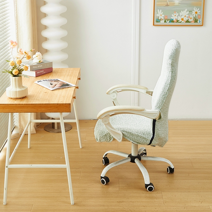 91家纺网 家纺一手货源 找家纺 丝绮鹿 2025新款竹节雪尼尔拉链款电脑椅套 竹节雪尼尔-薄荷绿