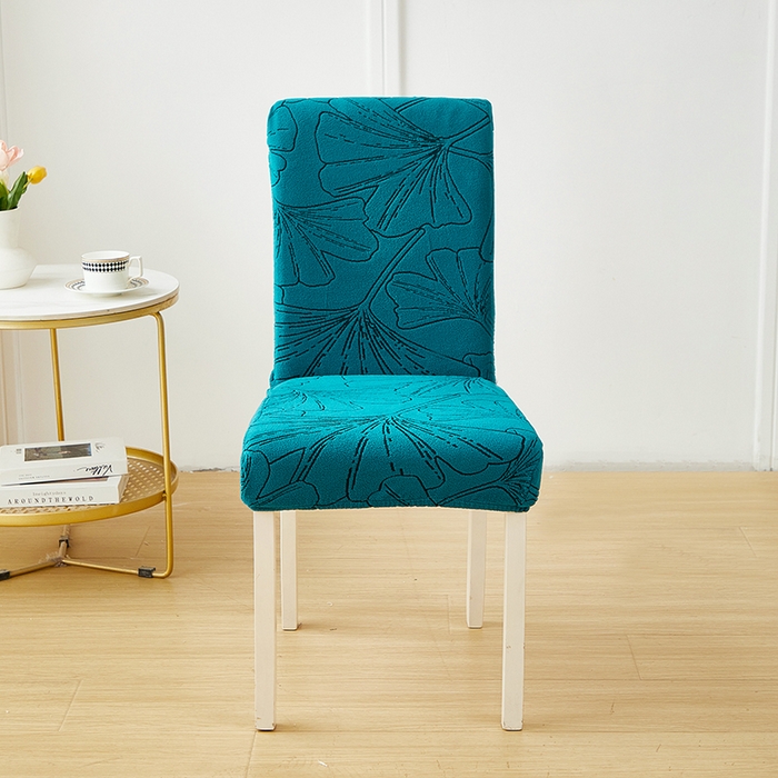 91家纺网 家纺一手货源 找家纺 丝绮鹿 2025新款银杏叶松紧款椅套 银杏叶-黛蓝