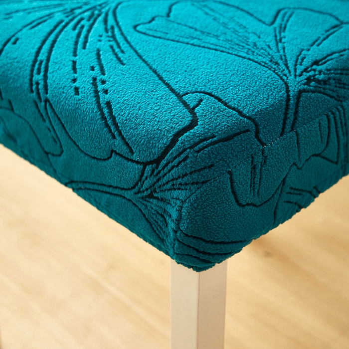 91家纺网 家纺一手货源 找家纺 丝绮鹿 2025新款银杏叶松紧款椅套 银杏叶-黛蓝