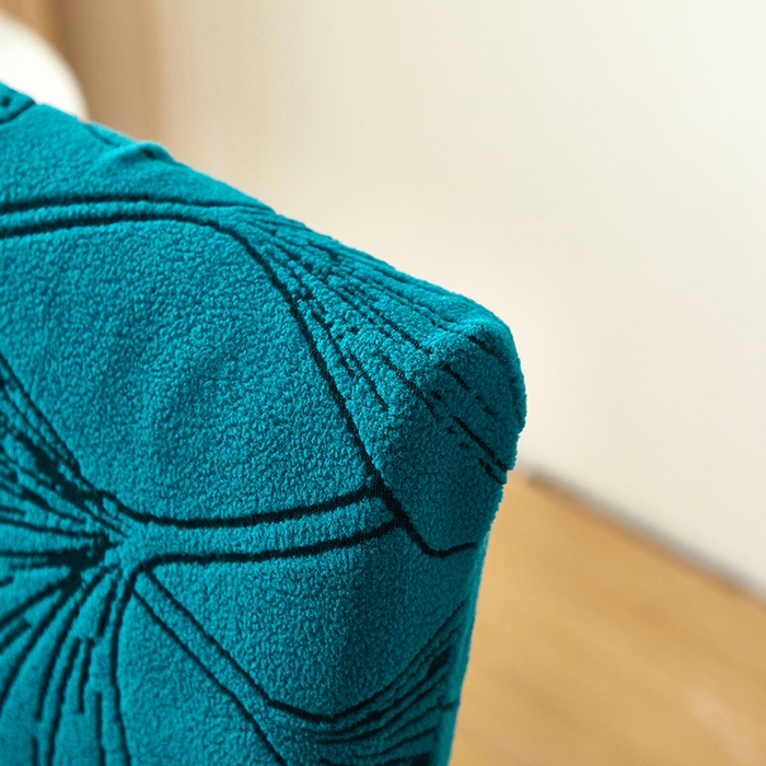 91家纺网 家纺一手货源 找家纺 丝绮鹿 2025新款银杏叶松紧款椅套 银杏叶-黛蓝