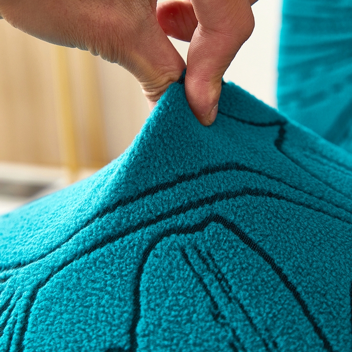 91家纺网 家纺一手货源 找家纺 丝绮鹿 2025新款银杏叶松紧款椅套 银杏叶-黛蓝