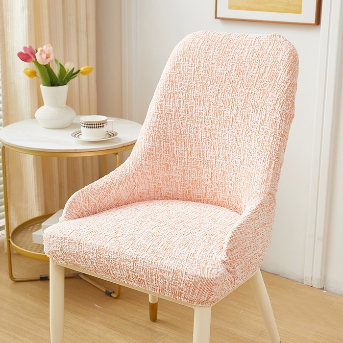 91家纺网 家纺一手货源 找家纺 丝绮鹿 2025新款竹节雪尼尔小扶手椅套 竹节雪尼尔-奶油橘