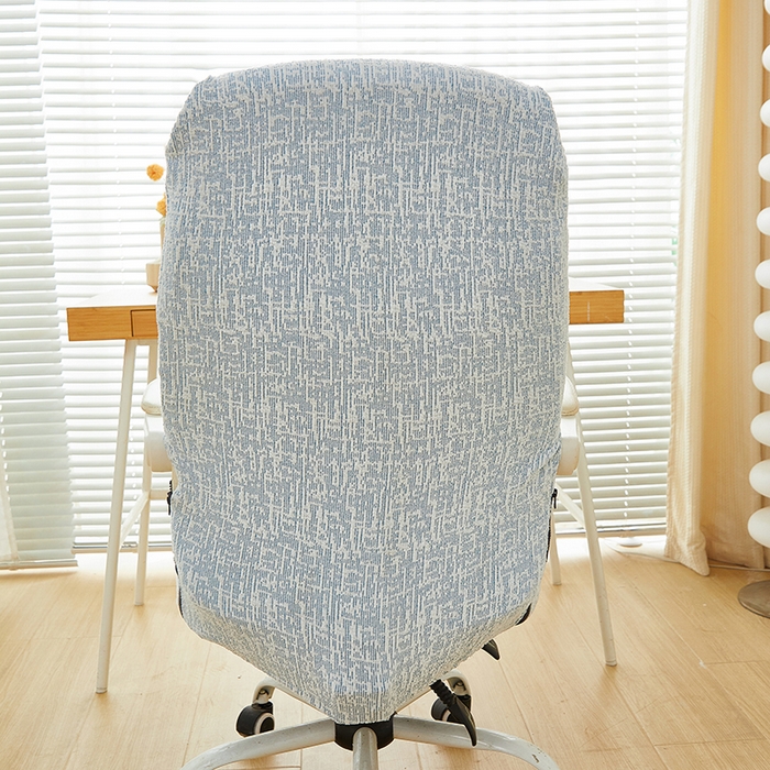 91家纺网 家纺一手货源 找家纺 丝绮鹿 2025新款竹节雪尼尔拉链款电脑椅套 竹节雪尼尔-迷雾蓝