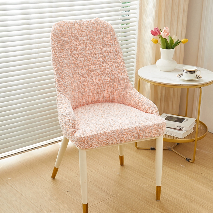 91家纺网 家纺一手货源 找家纺 丝绮鹿 2025新款竹节雪尼尔小扶手椅套 竹节雪尼尔-奶油橘