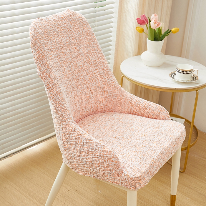 91家纺网 家纺一手货源 找家纺 丝绮鹿 2025新款竹节雪尼尔小扶手椅套 竹节雪尼尔-奶油橘