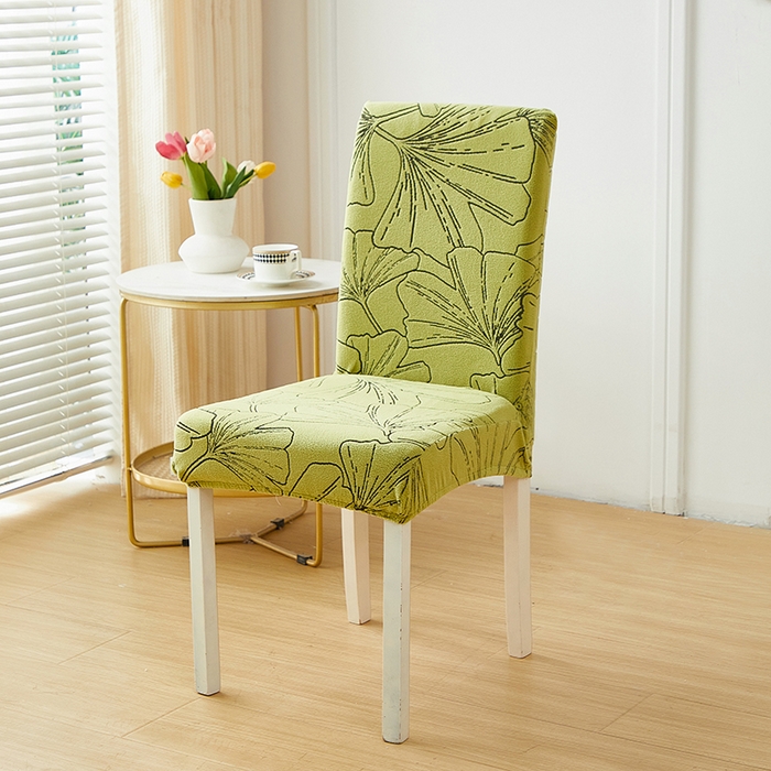 91家纺网 家纺一手货源 找家纺 丝绮鹿 2025新款银杏叶松紧款椅套 银杏叶-橄榄绿